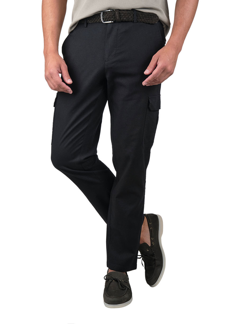 Ανδρικό Παντελονι Cargo Manetti casual black