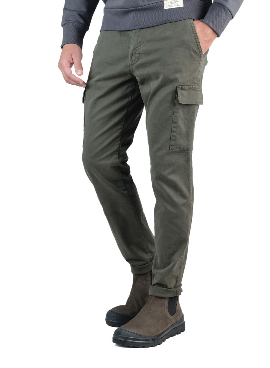 Ανδρικό Παντελονι Cargo Manetti casual khaki green CHINOS