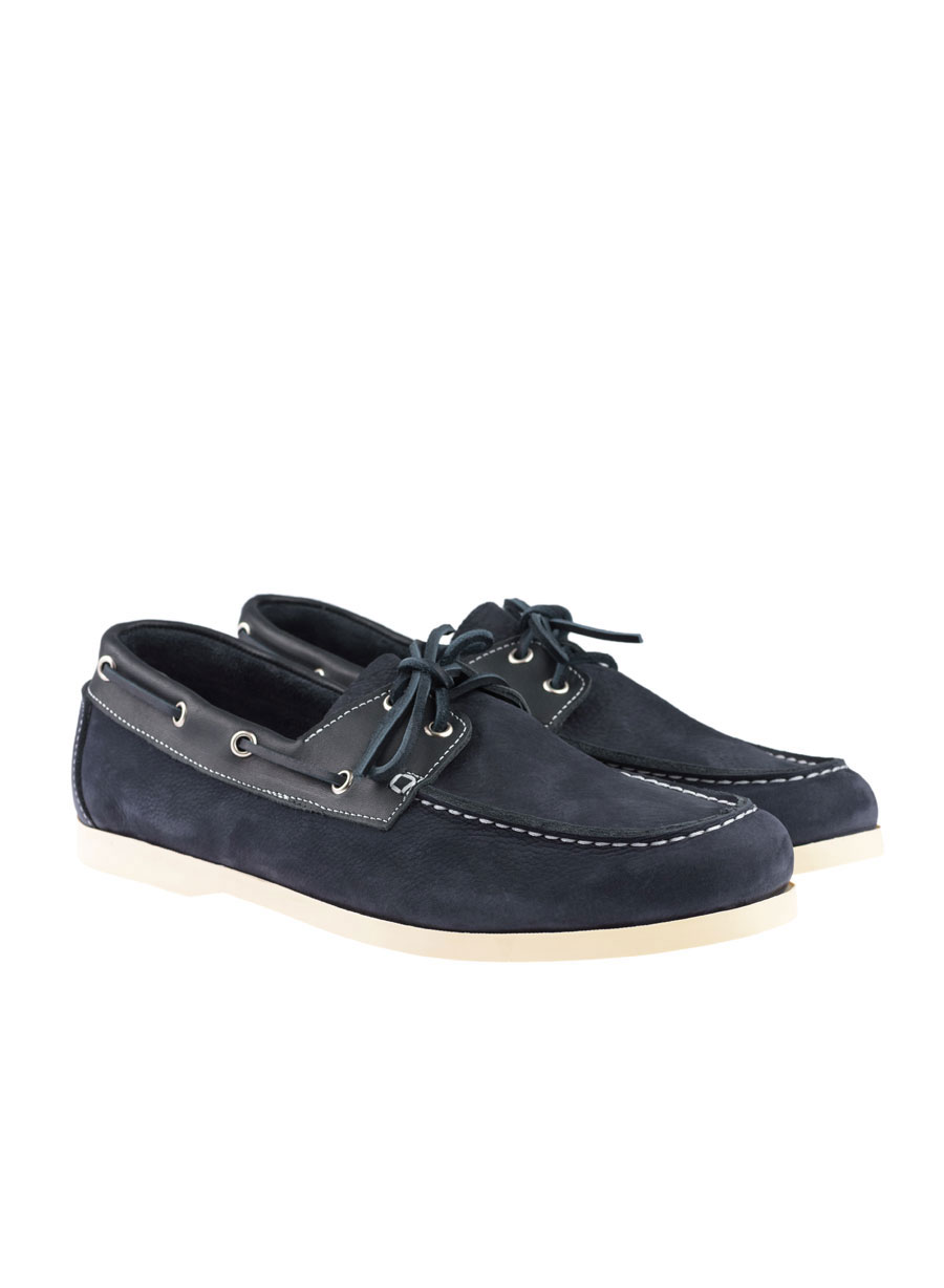 Ανδρικό Δερμάτινο boat shoe Manetti casual navy blue