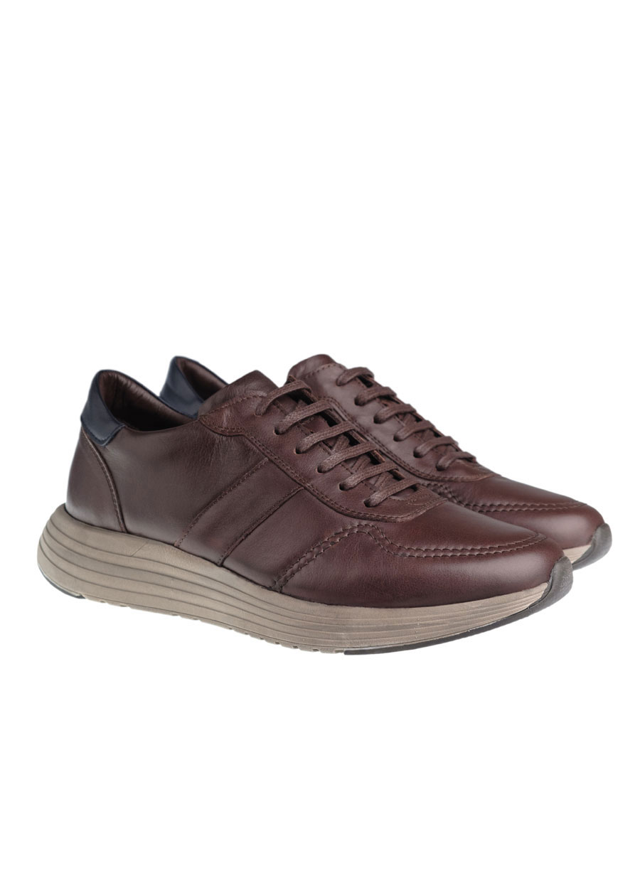 Ανδρικό Δερμάτινο sneaker Manetti casual brown