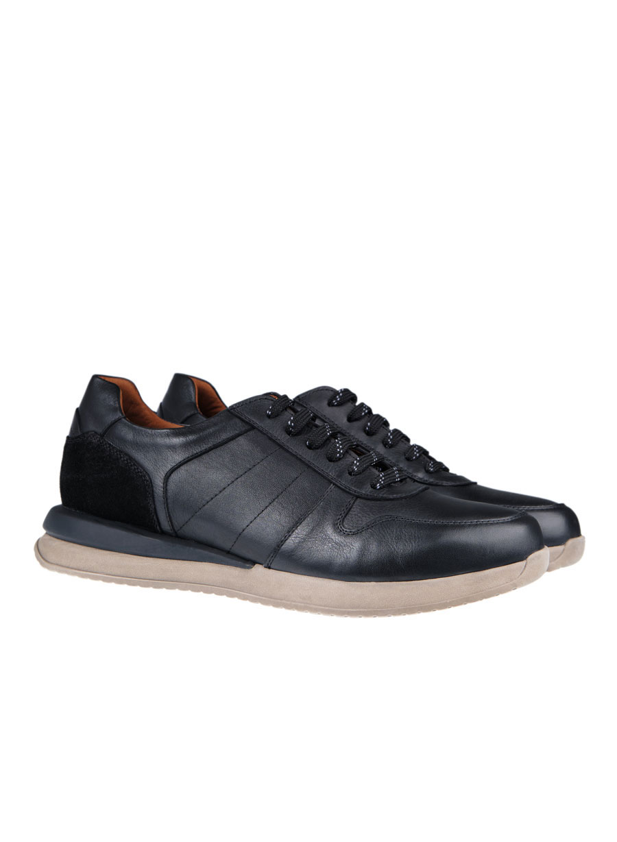 MEN'S SNEAKER ΔΕΡΜΑΤΙΝΟ MANETTI CASUAL  BLACK