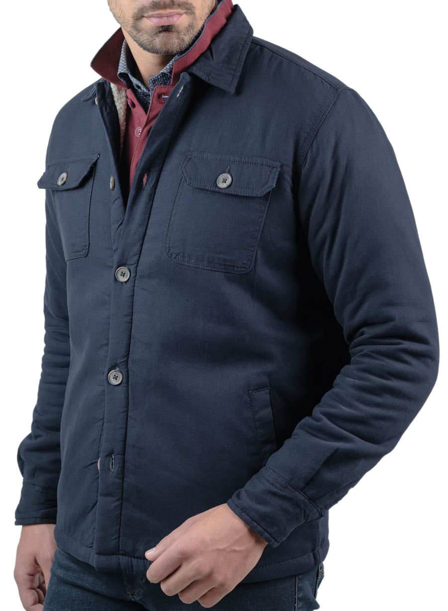 Ανδρικό Shirt Jacket Manetti casual blue SHIRT JACKET