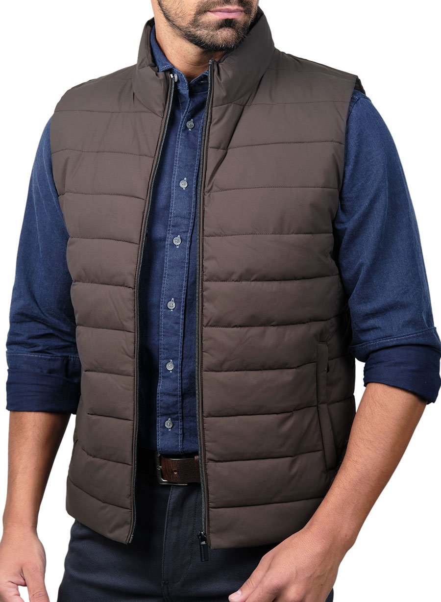 MEN'S MANETTI VEST JACKET CASUAL  BROWN