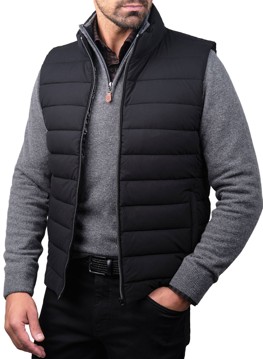 MEN'S MANETTI VEST JACKET CASUAL  BLACK