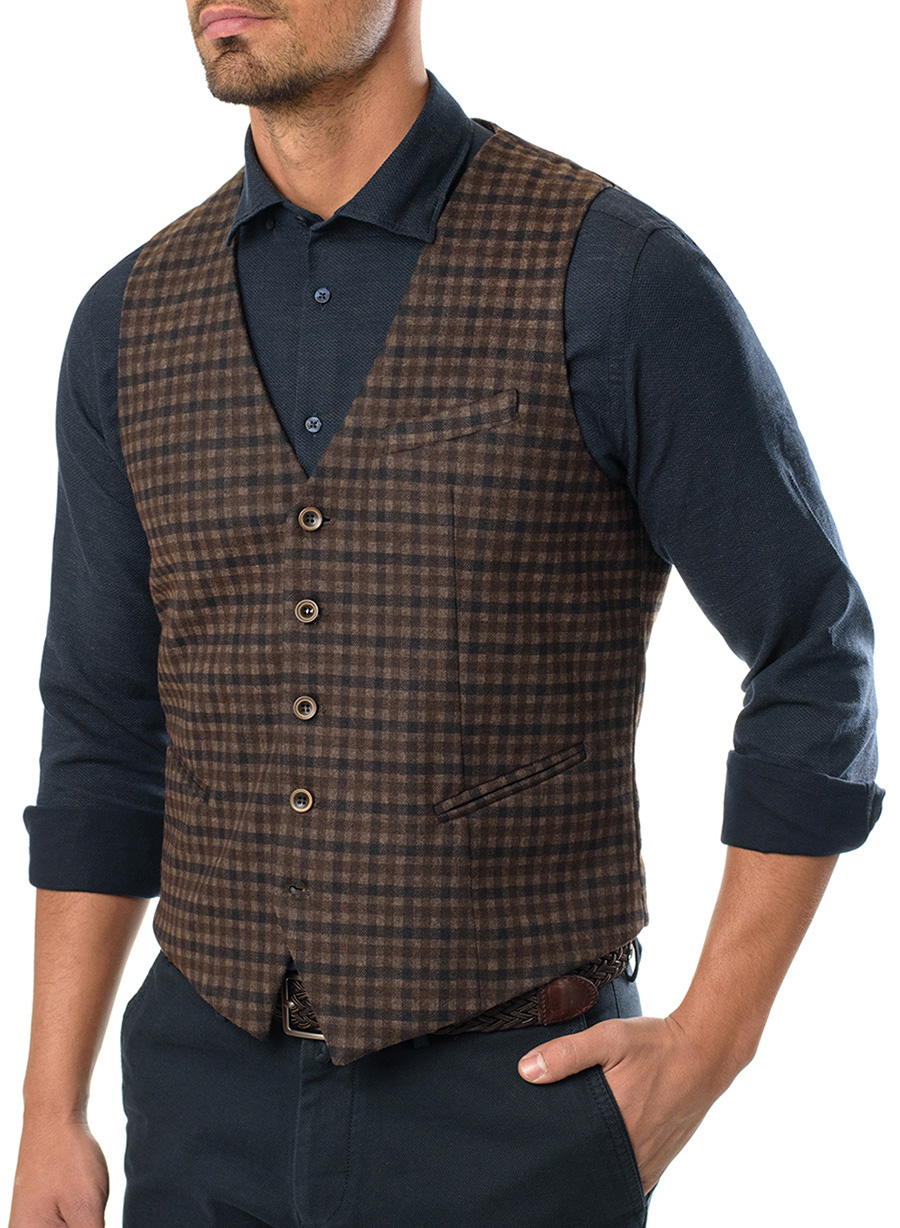 MEN'S MANETTI VEST CASUAL  BEIGE COMBO